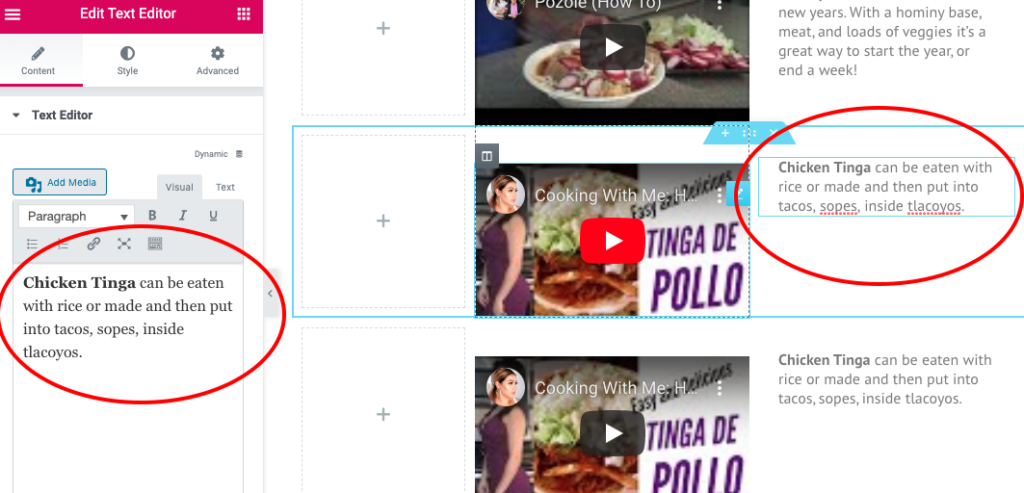 screencap of editing text